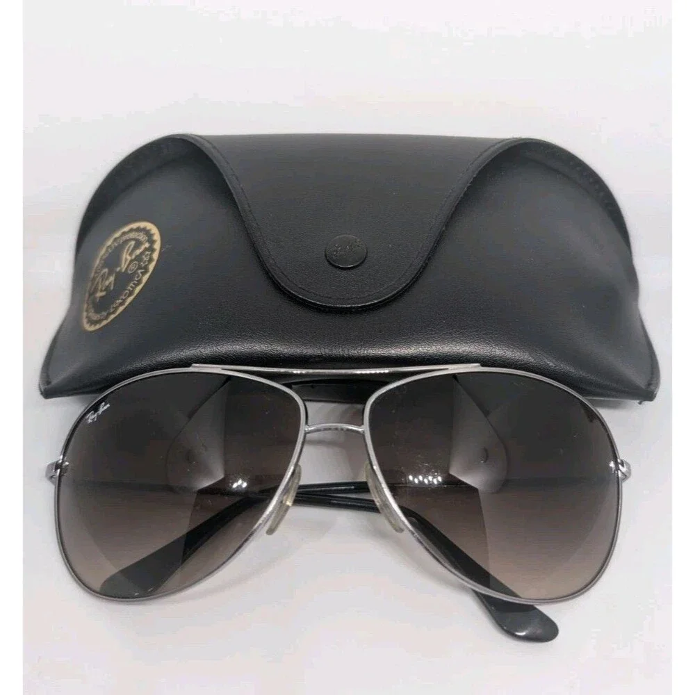 Ray-Ban RB3293 004/13 Aviator Sunglasses Gunmetal Brown Gradient 63mm w/ Case